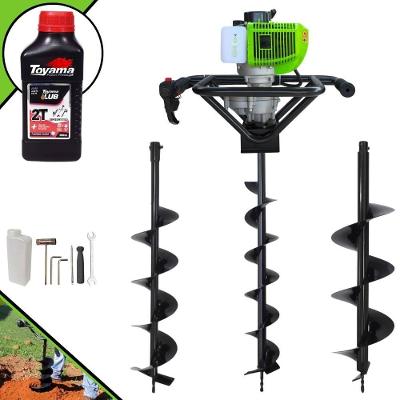 Perfurador de Solo MPS52 Gasolina 2T 52CC 1,8HP com 3 Brocas e Óleo 2T Menegotti