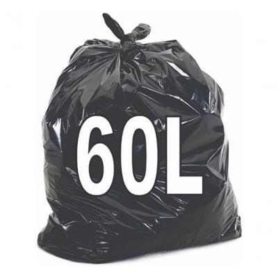 Kit Saco para Lixo 60 Litros Resistente Uso Doméstico e Comercial Preto Higipack