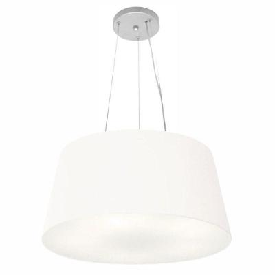 Lustre Pendente Md-4048 com Cúpula em Tecido Cone Bivolt Branco Vivare Brasil Iluminação