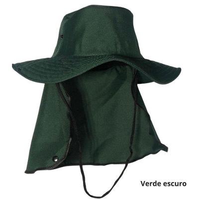 Kit 2 Chapéu Pescador Australiano OEM 100% Poliéster Verde Escuro Tamanho Único Unissex