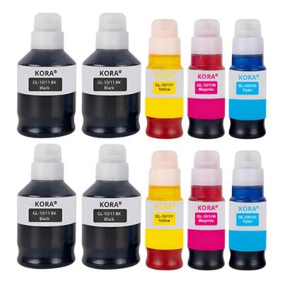 Kit Refil de Tinta Compatível GI-10 para Impressoras Canon com Bico Aplicador Preto Ciano Amarelo