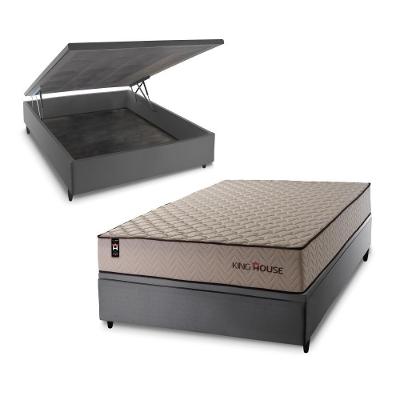 Cama Box Baú San Diego 138x188 Cinza Espuma D33 King House