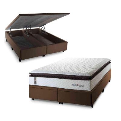 Cama Box Baú San Diego Espuma D33 158x198 Branco King House