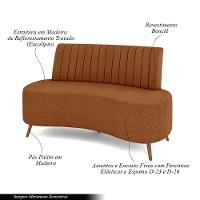 Sofá Living Decorativo 2 Lugares 1,60m Katara Terracota Bouclê G33 - Gran Belo - 3