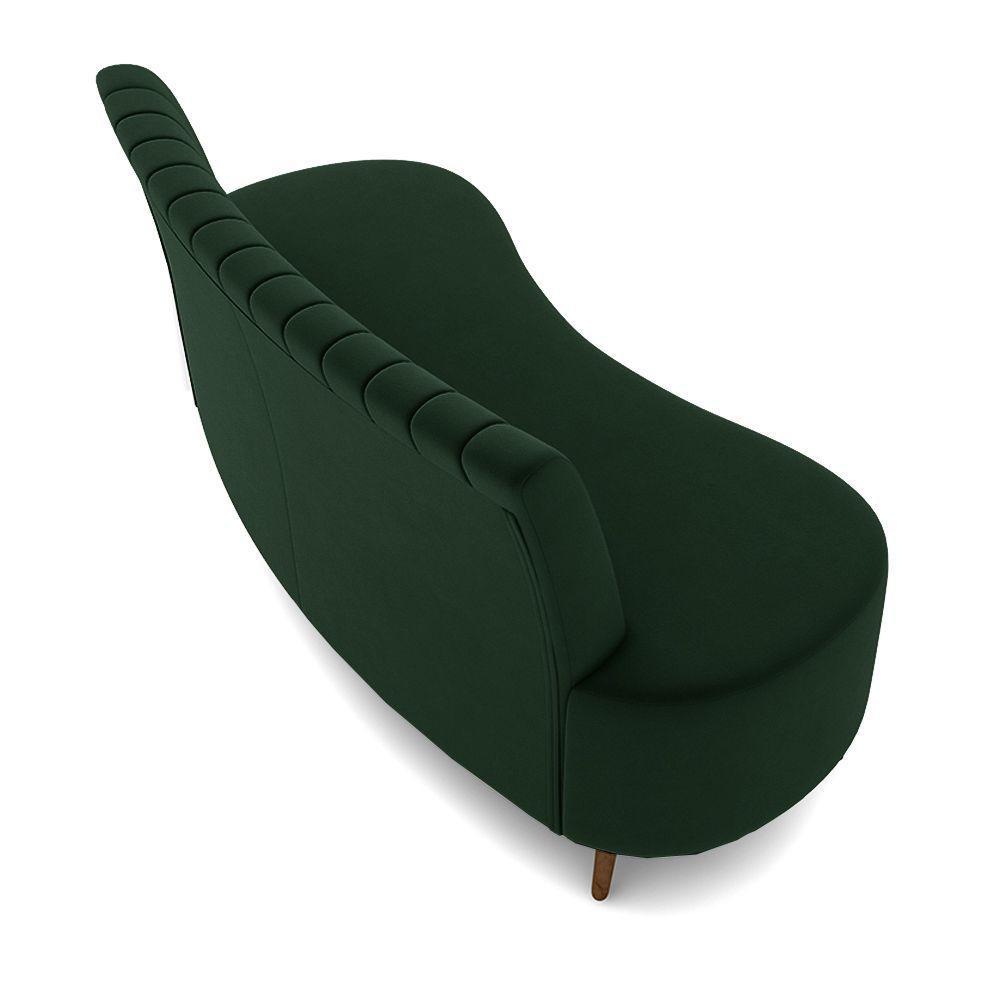 Sofá Living Decorativo 2 Lugares 1,60m Katara Verde Escuro Veludo G33 - Gran Belo - 2