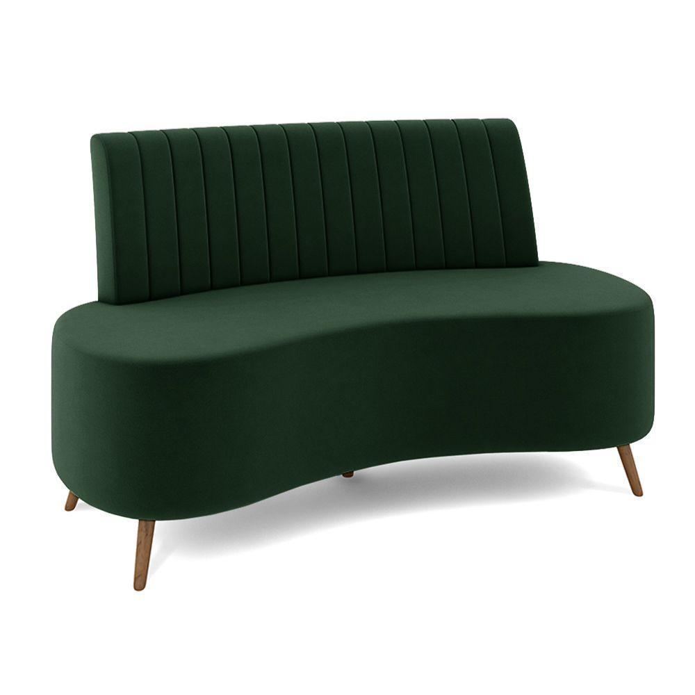 Sofá Living Decorativo 2 Lugares 1,60m Katara Verde Escuro Veludo G33 - Gran Belo - 6