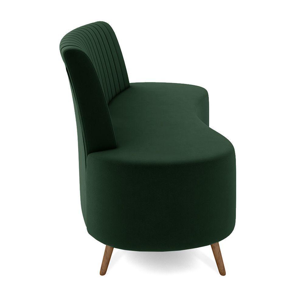 Sofá Living Decorativo 2 Lugares 1,60m Katara Verde Escuro Veludo G33 - Gran Belo - 7