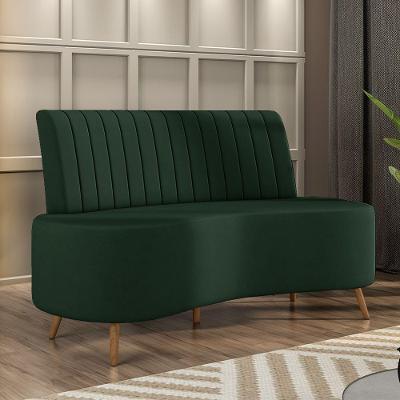 Sofá Living Decorativo 2 Lugares 1,60m Katara Verde Escuro Veludo G33 - Gran Belo