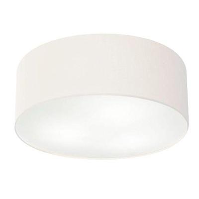 Plafon de Teto Md-3006 com Cúpula em Tecido Cilíndrica 60X15CM Bivolt 110V-220V Branco Vivare Brasil