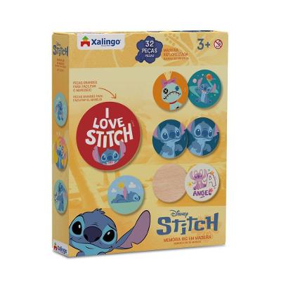 Jogo da Memória Big Stitch 32 Peças com Madeira Reflorestada Amarelo Xalingo Brinquedos