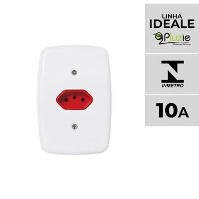 Interruptor e Tomada Pluzie Linha Ideale 10A 20A 4x2 Certificado INMETRO Vermelho OEM