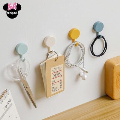 Gancho de Parede Adesivo Redondo para Organizar Objetos em Plástico ABS para Banheiro Cozinha