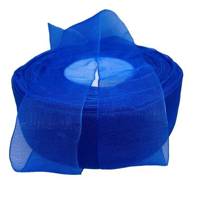 Fita de Organza Voal Premium em 38mm Azul Royal Rolo 10m OEM