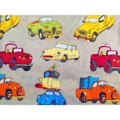 Jogo de Lençol Solteiro Carros Coloridos 2 Peças Microfibra 170 Fios 100% Poliéster com Elástico OEM