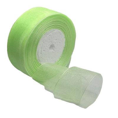 Fita de Organza Voal Premium 38mm em Verde Limão 10 Metros OEM