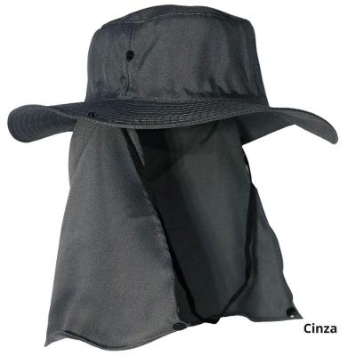 Kit 2 Chapéu Pescador Australiano Oem 100% Poliéster Tamanho Único Cinza Adulto Unissex