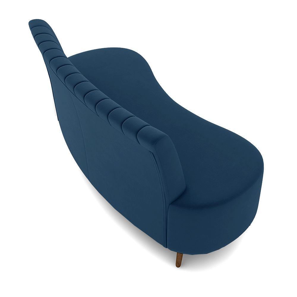 Sofá Living Decorativo 2 Lugares 1,35m Katara Azul Veludo G33 - Gran Belo - 4