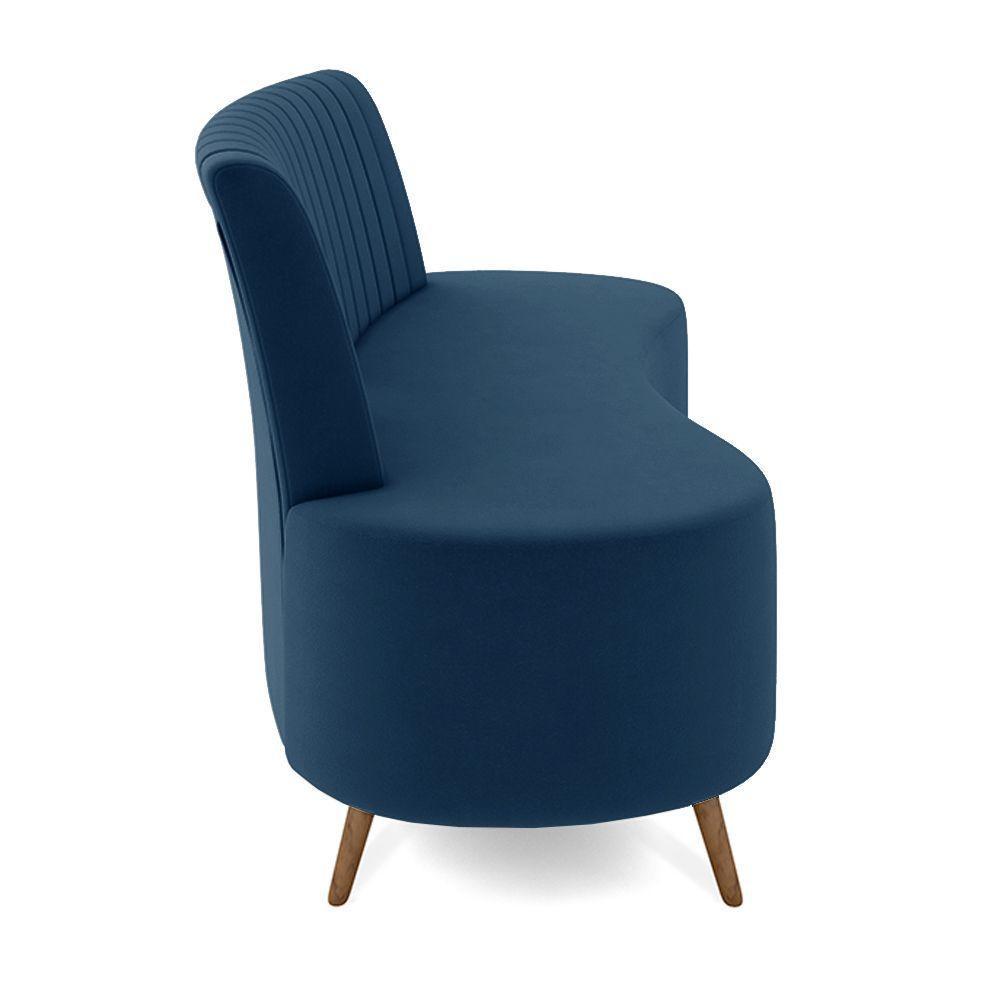 Sofá Living Decorativo 2 Lugares 1,35m Katara Azul Veludo G33 - Gran Belo - 6