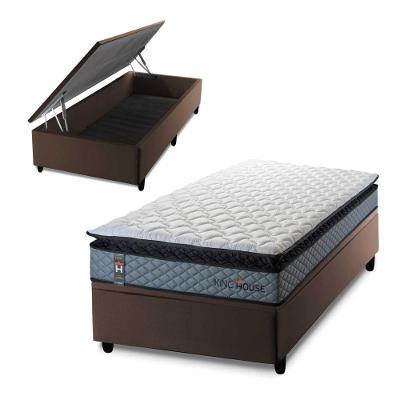 Cama Box Baú Chicago 88x188 Marrom Espuma D33 King House