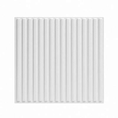 Kit Placa de Revestimento de Parede 3D Ripado 10 Unidades Pvc 25 cm X 25 cm Branco Oem