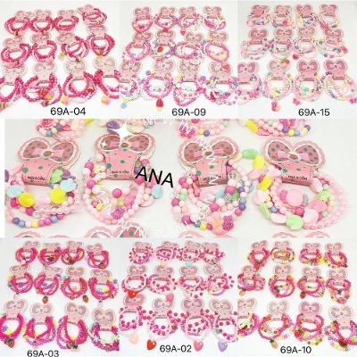 Kit de Pulseiras Infantis OEM Kit 24 Pulseira Miçanga Cores Variadas com Pingentes para Infantil