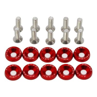 Arruelas de Paralamas com Parafusos M6 para Cofre do Motor Vermelho Tuning Automotivo OEM