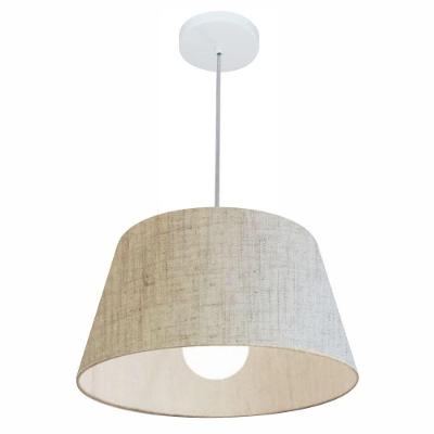 Lustre Pendente Md-4039 com Cúpula em Tecido Cone Pequeno rústico-bege Vivare Brasil Iluminação