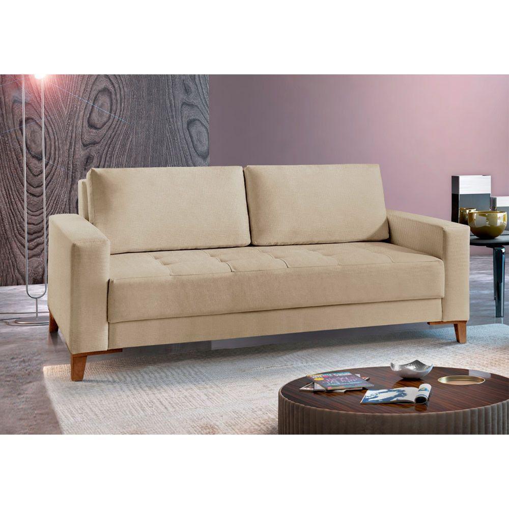 Sofá Fixo Orion Até 4 Lugares Luxo 220cm Castellar Móbile Bege - 1