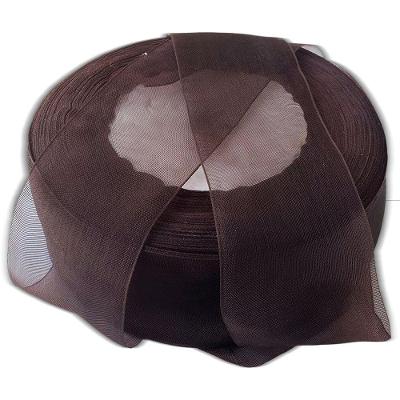 Fita de Organza Voal Premium 38mm Marrom Escuro Rolo 10m para Artesanato e Decoração OEM