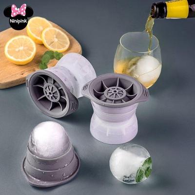 Forma de Gelo Esfera Bola Grande Redonda Silicone para Bebidas com Gelo de 6 e 35 cm Transparente