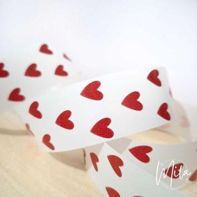 Fita Decorada para Laço Amo Você Polietileno 32mm X 10m Branco OEM