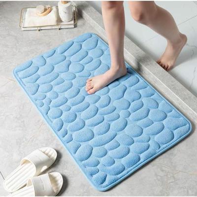 Kit 2 Tapete Soft Antiderrapante em Poliéster e Poliuretano 60CM X 40CM Azul Bb S OEM