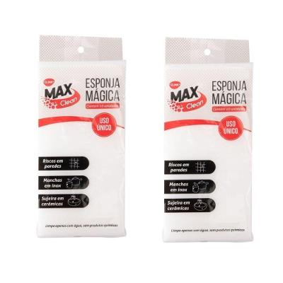 Kit 20 Esponjas de Limpeza Esponja Mágica Microabrasiva para Manchas em Superfícies Branco OEM