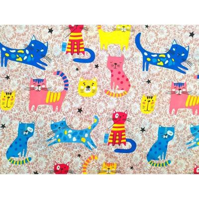 Jogo de Lençol Solteiro Cats 2 Peças 100% Poliéster Microfibra 170 Fios Estampa Outras OEM