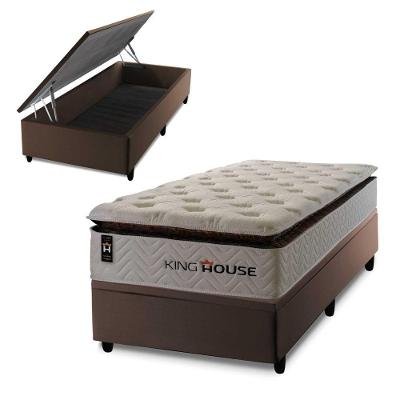 Cama Box Baú New York 96x203 com Molas Ensacadas King House