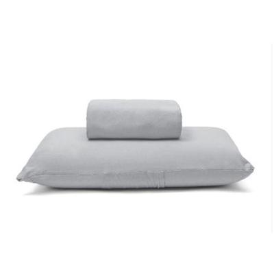 Jogo de Cama Basic Solteiro 2 Peças 100% Algodão Malha Penteada Liso Prata