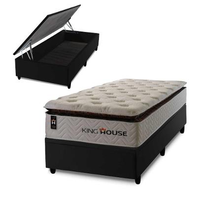 Cama Box Baú New York 96x203 com Molas Ensacadas King House