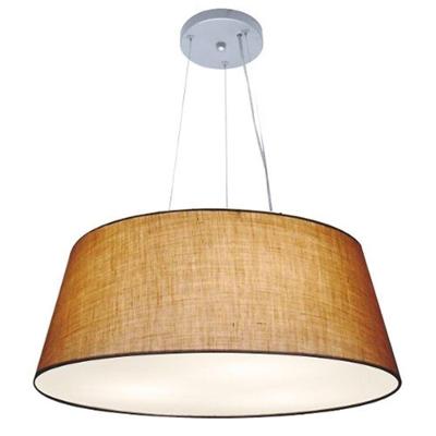 Lustre Pendente Cone Md-4072 com Cúpula em Tecido Grande Palha Vivare Brasil Iluminação