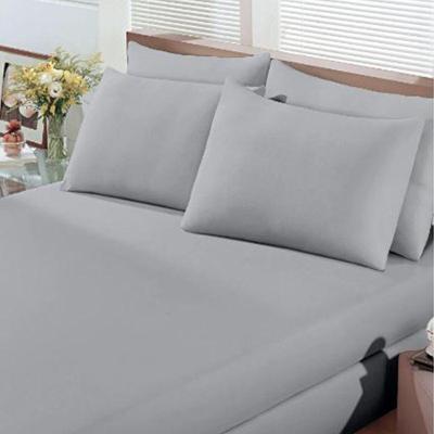 Jogo de Cama Basic Casal 3 Peças 100% Algodão em Malha Liso Prata