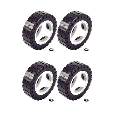 Kit de Rodas Plásticas CE35M2 para Cortador de Grama 4 Unidades com Calotas Tramontina