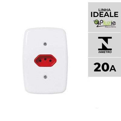 Interruptor e Tomada Pluzie Linha Ideale 10A 20A 4x2 Vermelho OEM
