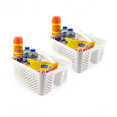 Kit 2 Cesto Organizador Transporta Tudo com Alça em Polipropileno Branco Branco