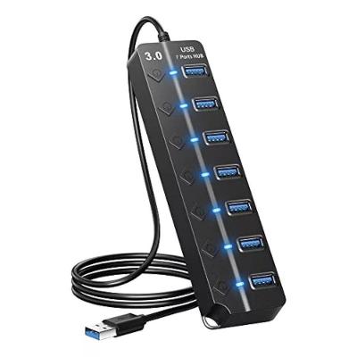 Hub Usb 3.0 Uh-30a com 4 e 7 Portas Alta Velocidade 5gbps Branco e Preto Oem