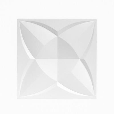 Kit Placa de Revestimento de Parede 3D Dakar 10 Unidades 25 cm X 25 cm em PVC Branco OEM
