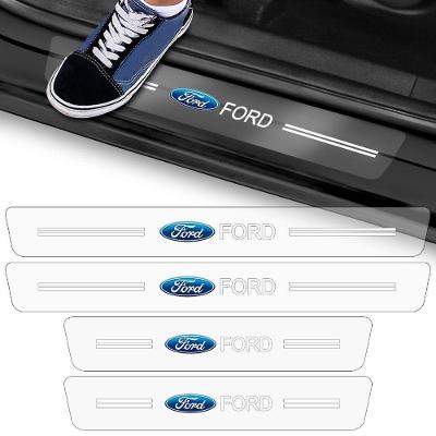 Kit Adesivo para Soleira de Porta Seven Smart Compatível com Ford Antiarranhões em Fibra de Carbono