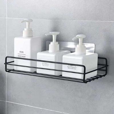 Kit 2 Prateleiras de Parede 1 Peça Reta Multiuso com Instalação Adesiva Preto OEM