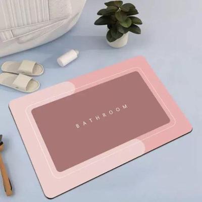 Kit 2 Tapete Soft para Banheiro Superfície Poliéster 60x40cm Rosa OEM Antiderrapante