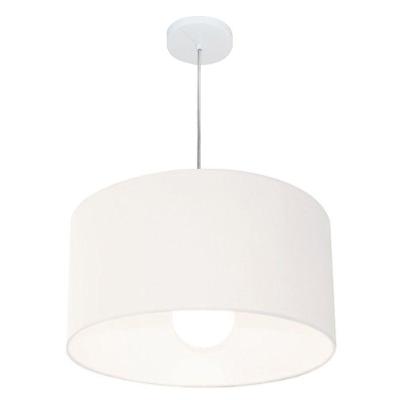 Lustre Pendente Cilíndrico Md-4205 Cúpula em Tecido 45X30CM Resistente à Maresia Branco Vivare