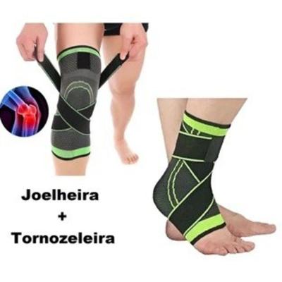 Kit Joelheira e Tornozeleira de Compressão OEM Tensor para Suporte Articular com Malha Elástica