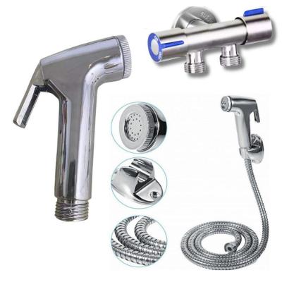 Ducha Higiênica Super Prática com Registro Duplo 2 Saídas de 1-2 em Aço Inox Prata OEM